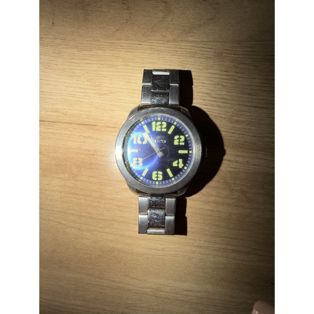 Invicta Men's Specialty Stainless Steel Blue Dial Luminous Hands Markers
